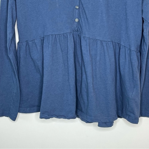 ANTHROPOLOGIE Saturday Sunday Long Sleeve Peplum Shirt 100% Cotton - Picture 4 of 7